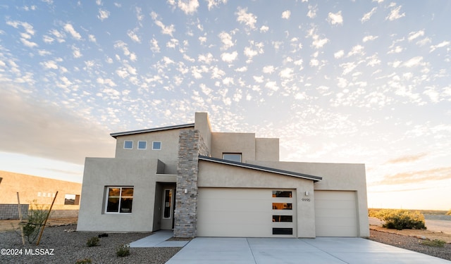 modern home with a garage