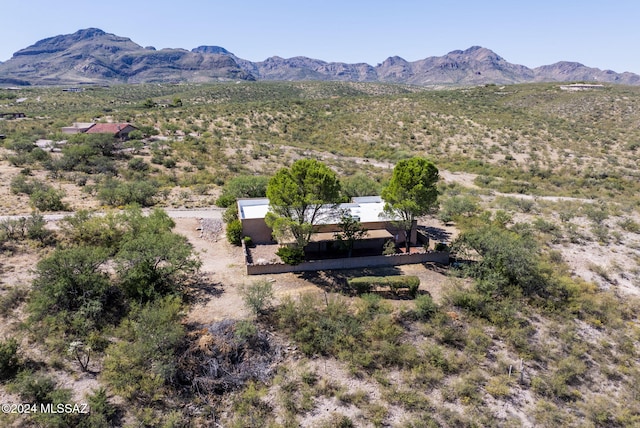 birds eye view of property featuring a mountain view