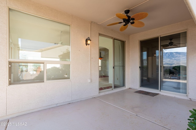 view of patio / terrace with ceiling fan