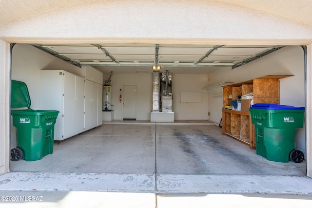 garage with water heater