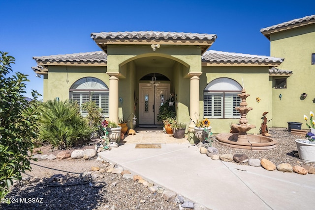 doorway to property with french doors