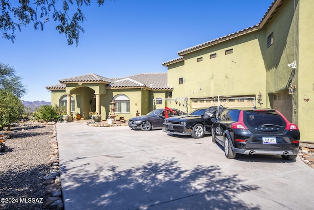 exterior space featuring a garage