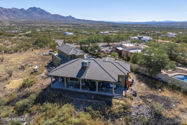 drone / aerial view with a mountain view