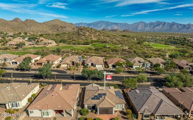 bird's eye view with a mountain view