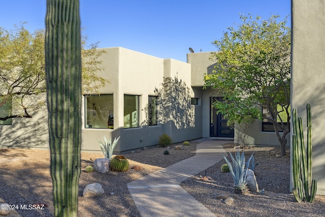 view of pueblo revival-style home