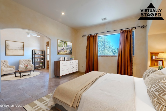 view of tiled bedroom