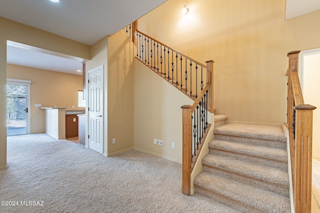 stairs with carpet