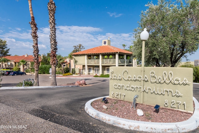 view of community sign