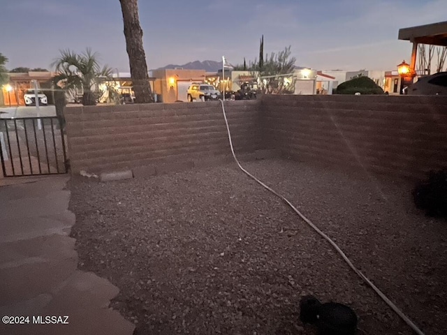 view of yard at dusk