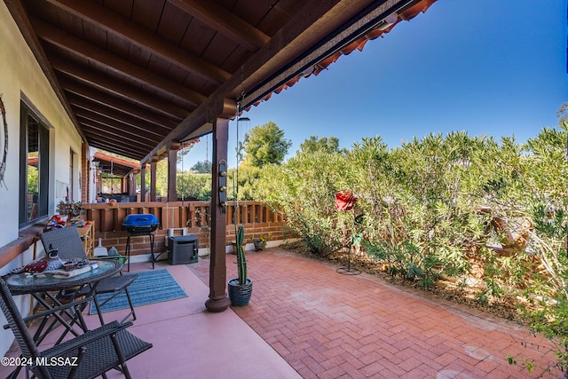 view of patio featuring central AC