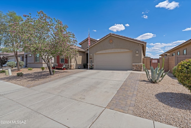 view of front of house with a garage