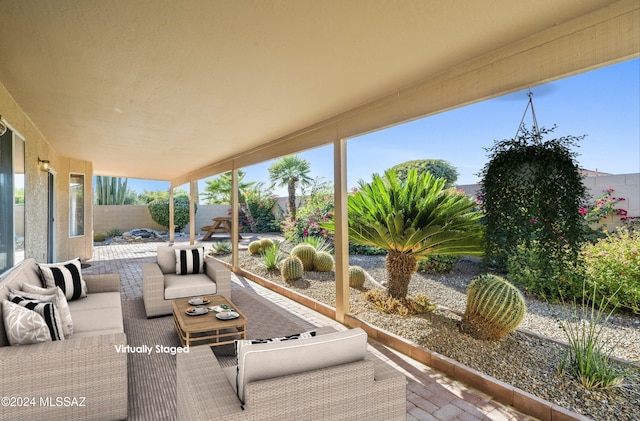 view of patio featuring an outdoor living space