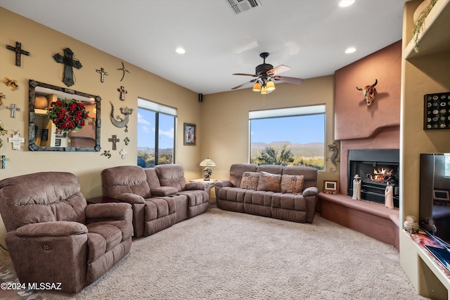 19931 S Sterling Ave, Mammoth, AZ 85618 - living room with carpet flooring and ceiling fan