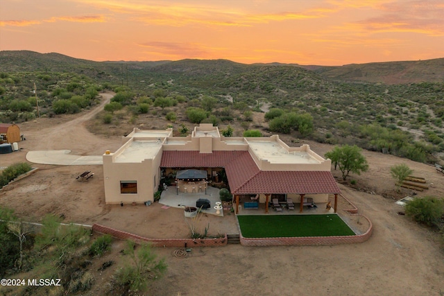 19931 S Sterling Ave, Mammoth, AZ 85618 - aerial view at dusk with a mountain view
