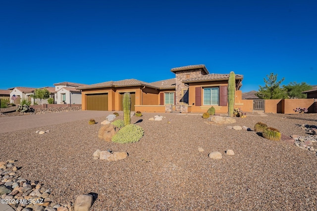 view of front of house with a garage