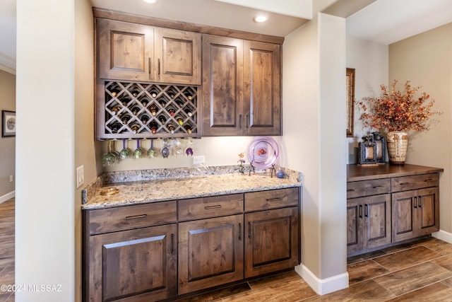 bar with light stone countertops