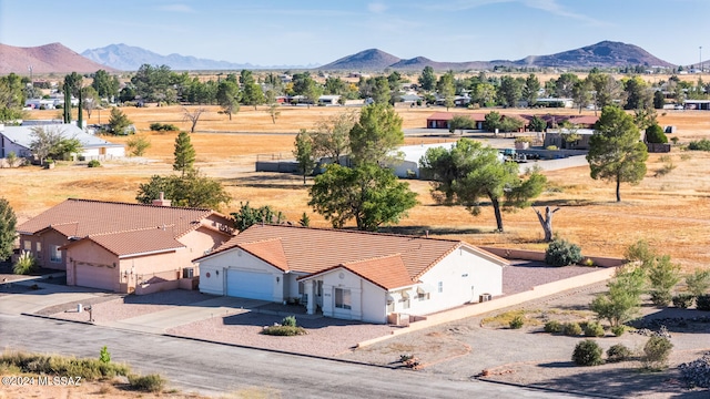 bird's eye view with a mountain view