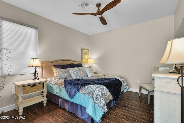 2321 Circulo De Anza, Tubac, AZ 85646 - bedroom featuring wood finished floors, baseboards, and a ceiling fan
