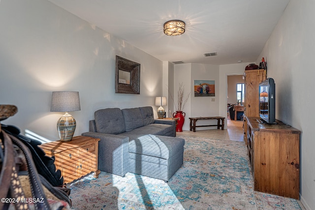 view of tiled living room