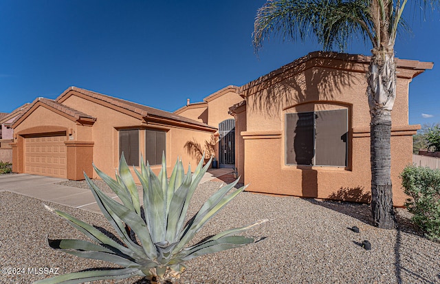 view of front of house with a garage