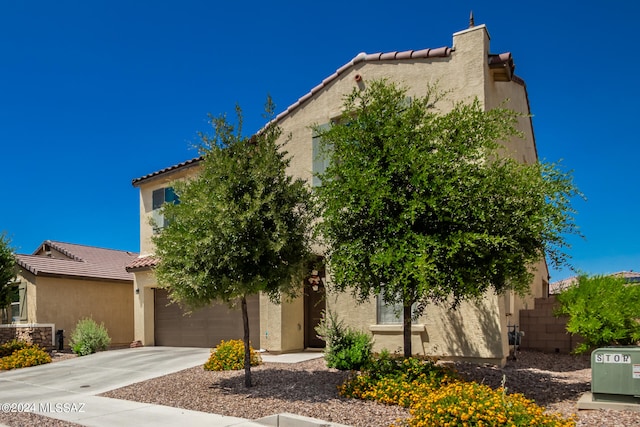 view of front of home featuring a garage