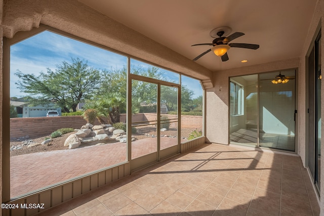 view of patio / terrace featuring ceiling fan