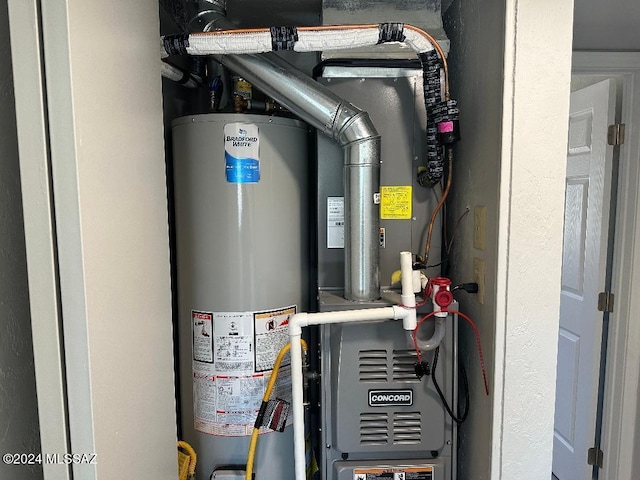 utilities with heating unit and water heater