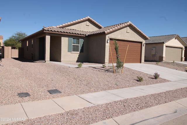 view of front facade with a garage