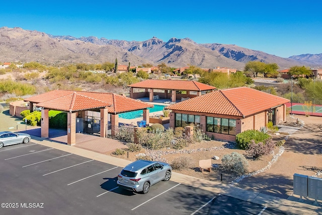 exterior space with a mountain view