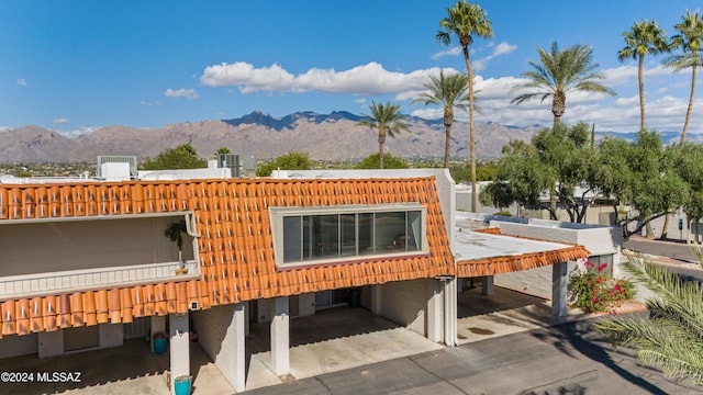 exterior space with a mountain view