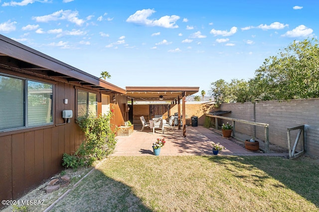 view of yard featuring a patio