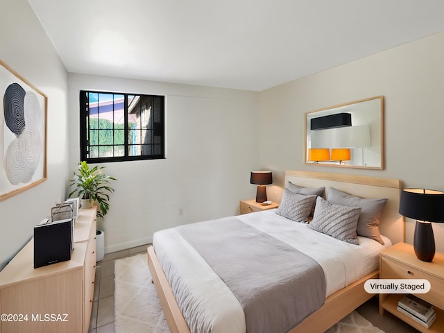 view of tiled bedroom