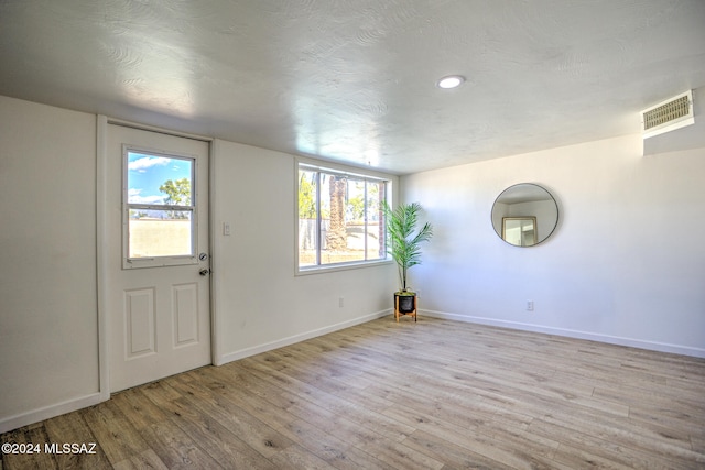 entrance foyer with light hardwood / wood-style flooring and plenty of natural light