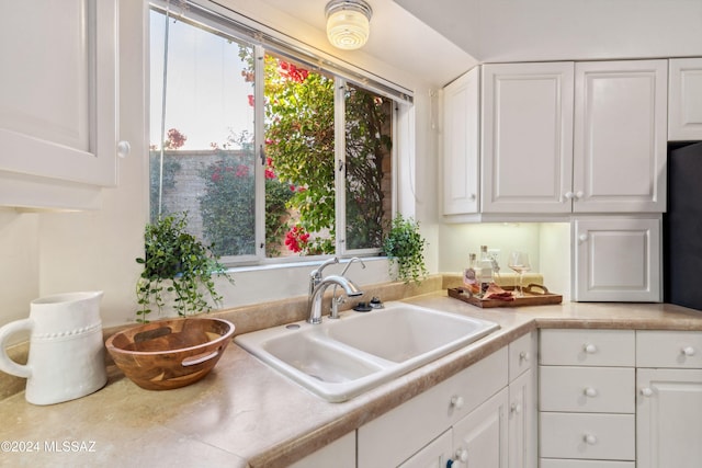 kitchen with white cabinets and sink