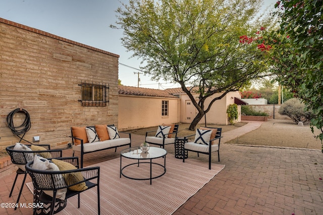 view of patio featuring outdoor lounge area