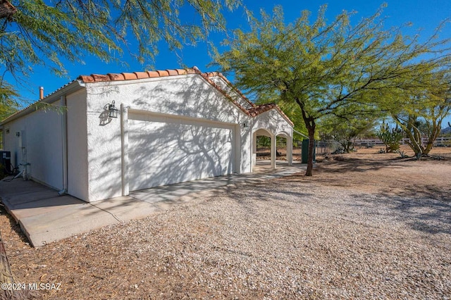 view of garage