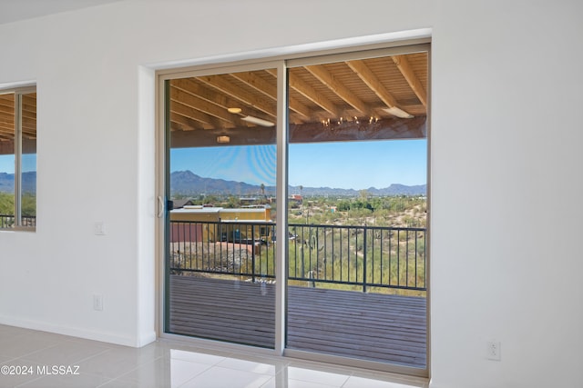 balcony with a mountain view