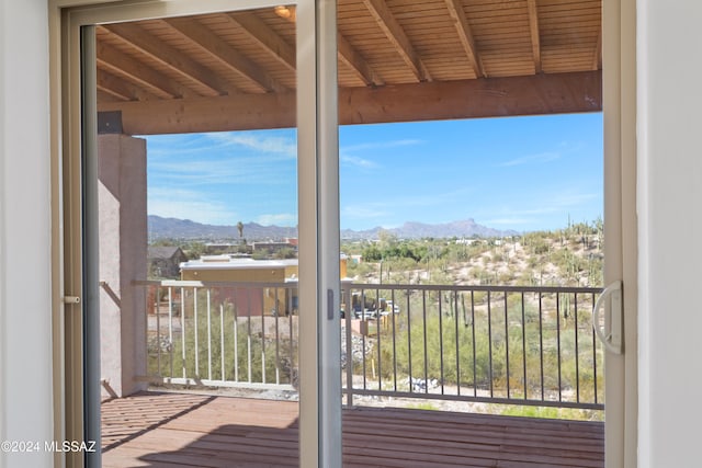 balcony with a mountain view