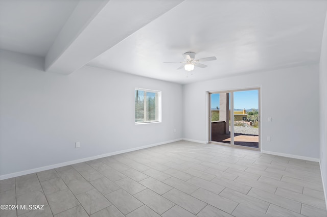 unfurnished room featuring ceiling fan