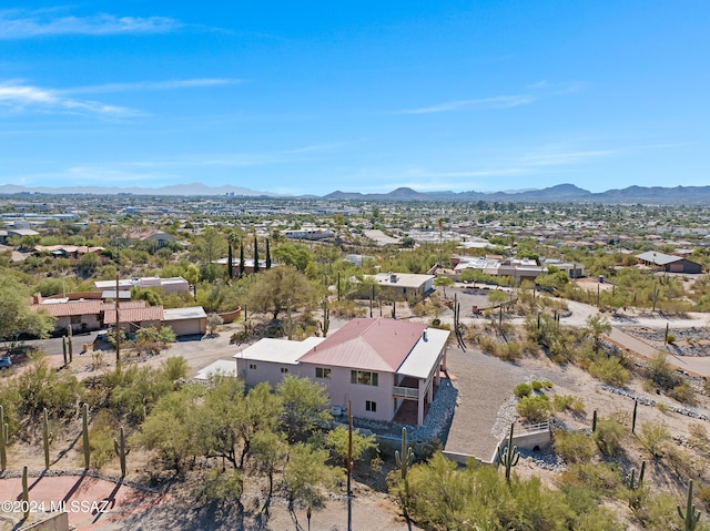 bird's eye view with a mountain view