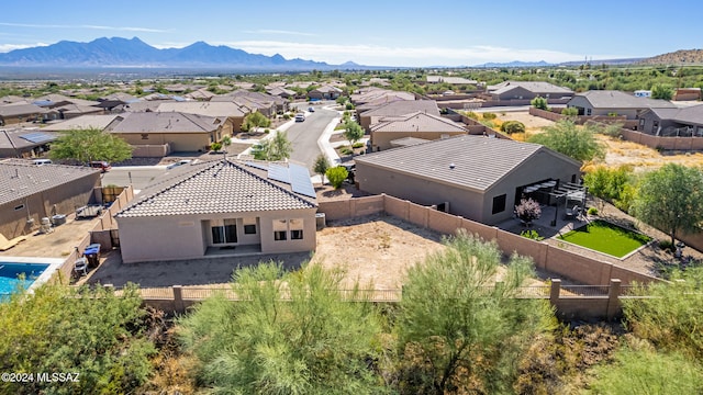 bird's eye view with a mountain view