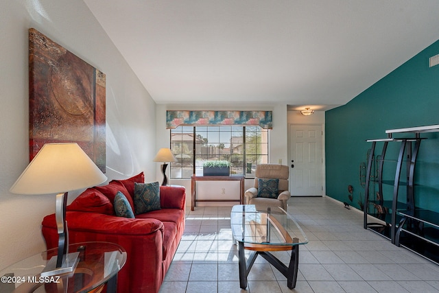 view of tiled living room