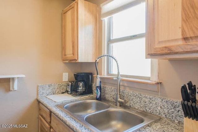 2112 E 18th St, Tucson, AZ 85719 - kitchen featuring sink and light brown cabinetry