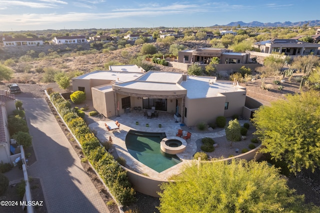 bird's eye view with a mountain view