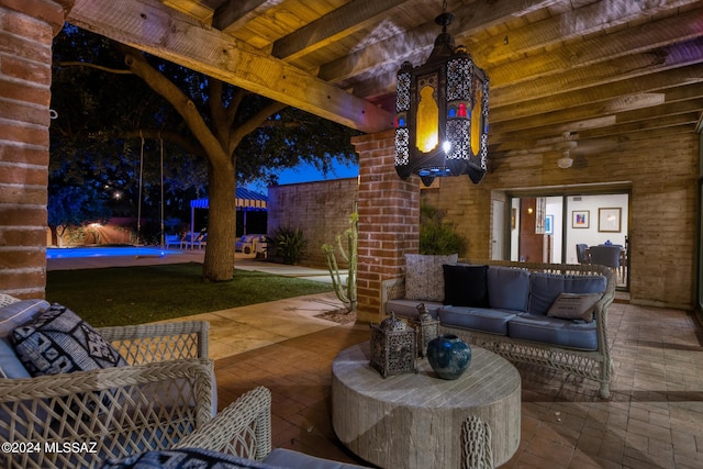 view of patio featuring an outdoor living space