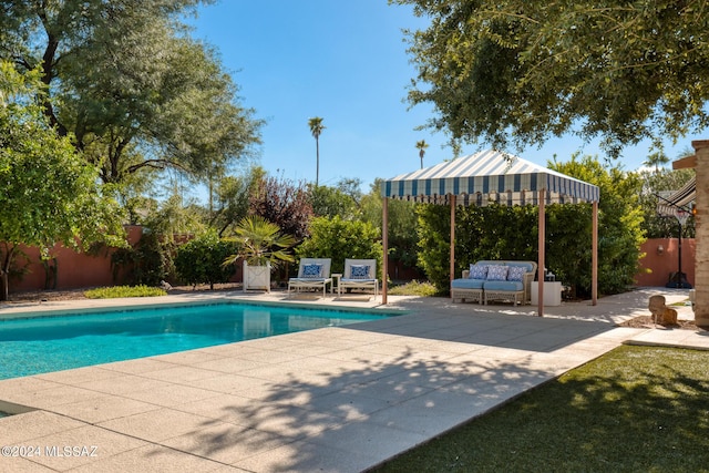 view of pool featuring a patio area