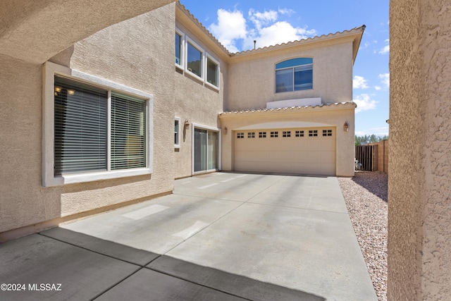 view of front of house with a garage