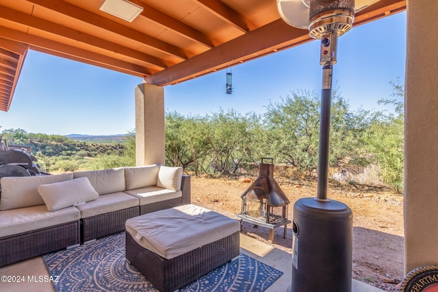 view of patio featuring an outdoor living space