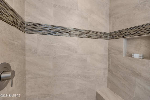 interior details with tiled shower