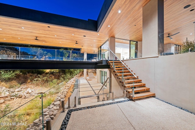 doorway to property with a patio